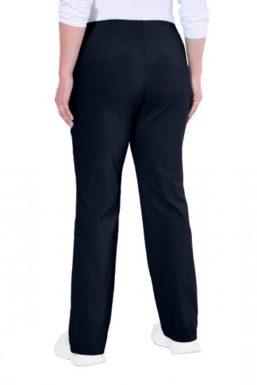 Ulla Popken 854910 Pantaloni stretch călduroși cu talie elastică Bleumarin - Pantaloni din material textil - Pantaloni evazați marimi mari
