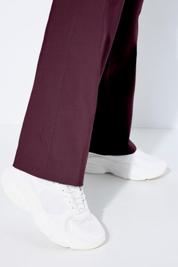 Ulla Popken 854910 Pantaloni stretch călduroși cu talie elastică Vânăt - Pantaloni din material textil - Pantaloni evazați marimi mari