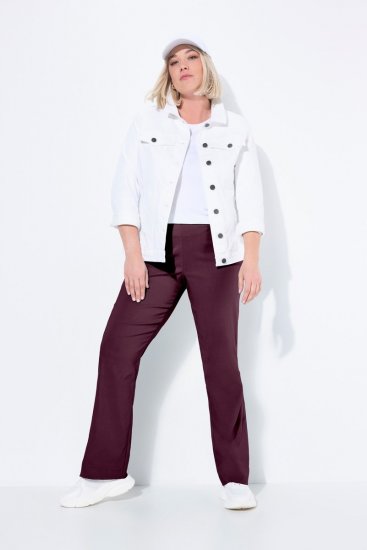 Ulla Popken 854910 Pantaloni stretch călduroși cu talie elastică Vânăt - Pantaloni din material textil - Pantaloni evazați marimi mari