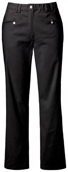 Ulla Popken 854987 Pantaloni stretch călduroși cu talie confortabilă Neagră - Pantaloni din material textil - Pantaloni evazați marimi mari