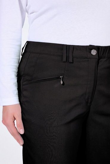 Ulla Popken 854987 Pantaloni stretch călduroși cu talie confortabilă Neagră - Pantaloni din material textil - Pantaloni evazați marimi mari