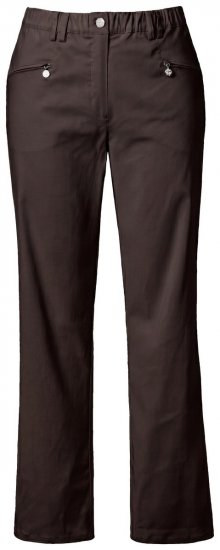 Ulla Popken 854987 Pantaloni stretch călduroși cu talie confortabilă Maro mahon - Pantaloni din material textil - Pantaloni evazați marimi mari