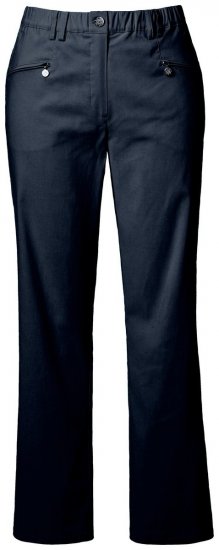 Ulla Popken 854987 Pantaloni stretch călduroși cu talie confortabilă Bleumarin - Pantaloni din material textil - Pantaloni evazați marimi mari
