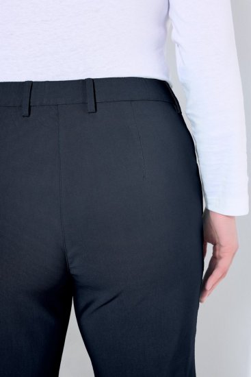 Ulla Popken 854987 Pantaloni stretch călduroși cu talie confortabilă Bleumarin - Pantaloni din material textil - Pantaloni evazați marimi mari