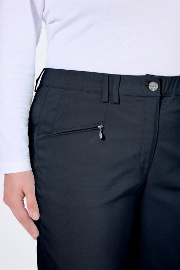 Ulla Popken 854987 Pantaloni stretch călduroși cu talie confortabilă Bleumarin - Pantaloni din material textil - Pantaloni evazați marimi mari