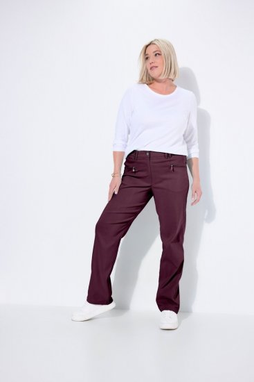 Ulla Popken 854987 Pantaloni stretch călduroși cu talie confortabilă Vânăt - Pantaloni din material textil - Pantaloni evazați marimi mari