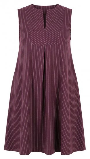 Ulla Popken 854988 Rochie în dungi Roșu vin - Rochii midi - Rochii midi la marimi mari
