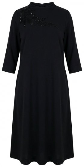 Ulla Popken 855373 Rochie din jerseu imprimată Neagră - Rochii din jerseu - 