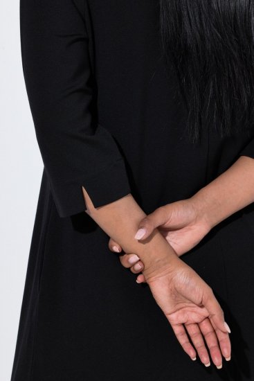 Ulla Popken 855373 Rochie din jerseu imprimată Neagră - Rochii din jerseu - 