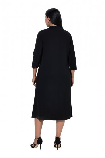 Ulla Popken 855373 Rochie din jerseu imprimată Neagră - Rochii din jerseu - 