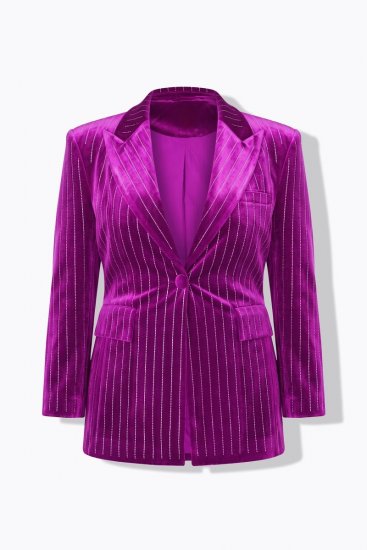 Ulla Popken 855499 Sacou din catifea cu strasuri Magenta - Sacouri - Sacouri în Mărimi Mari pentru Femei