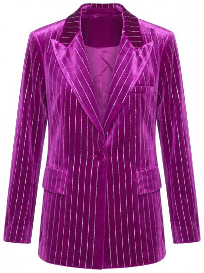 Ulla Popken 855499 Sacou din catifea cu strasuri Magenta - Sacouri - Sacouri în Mărimi Mari pentru Femei