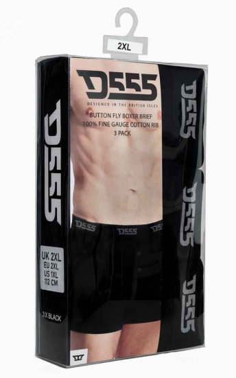 D555 Driver Boxershorts 3-pack Black - Lenjerie intimă & costum baie - Lenjerie Intimă Bărbați Mărimi Mari