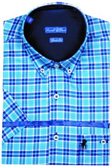 Forestal 901220E Check Shirt Blue - Cămăși - Cămăși Bărbați Mărimi Mari