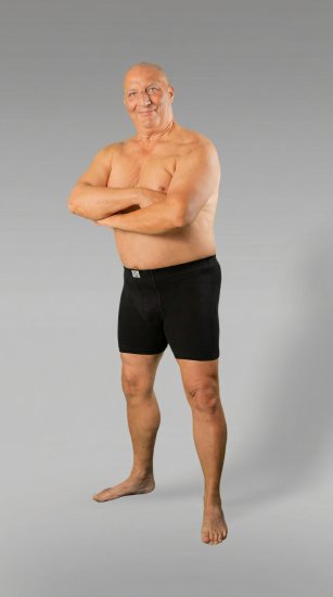 20 Nodi 938 Stretch Cotton Boxer with Embroidered Long Leg Black - Boxeri - Boxeri Bărbați Mărimi Mari
