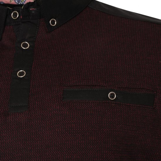 Kam Jeans 5490 Jersey Weave Contrast Polo Black - Tricouri polo - Tricouri Polo Bărbați Mărimi Mari