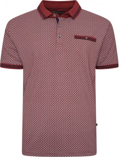  Kam Jeans 5488 Dobby Print Pique Polo Wine - Tricouri polo - Tricouri Polo Bărbați Mărimi Mari