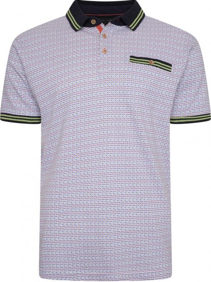 Kam Jeans 5488 Dobby Print Pique Polo Navy - Tricouri polo - Tricouri Polo Bărbați Mărimi Mari