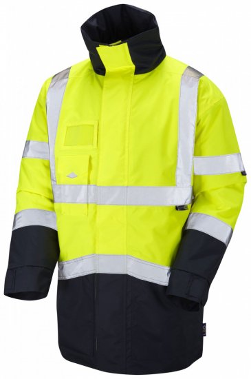 Leo Marwood Warm Quilted Superior Anorak Hi-Vis Yellow/Navy - Haine de lucru - Haine de lucru Bărbați Mărimi Mari