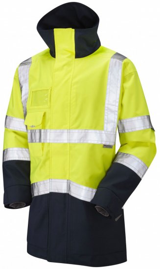 Leo Clovelly Breathable Executive Anorak Hi-Vis Yellow/Navy - Haine de lucru - Haine de lucru Bărbați Mărimi Mari