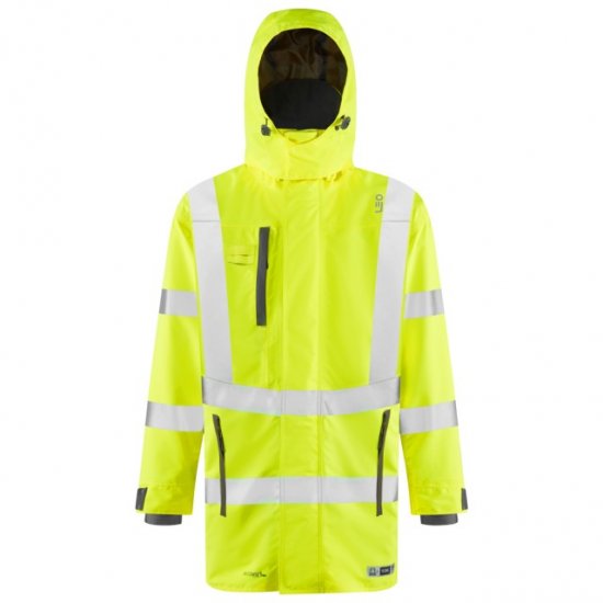 Leo Eastleigh Ecoviz 10K Performance Breathable Anorak Hi-Vis Yellow - Haine de lucru - Haine de lucru Bărbați Mărimi Mari