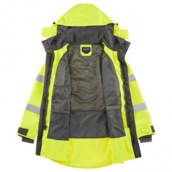 Leo Eastleigh Ecoviz 10K Performance Breathable Anorak Hi-Vis Yellow - Haine de lucru - Haine de lucru Bărbați Mărimi Mari