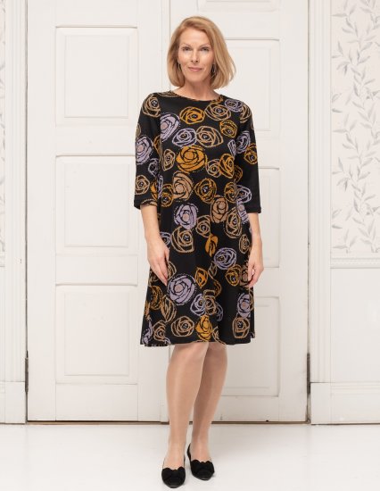 Scandinavian Caramel Flower Petals Dress Lavender and Orange - ÎMBRĂCĂMINTE FEMEI 40-66 - 