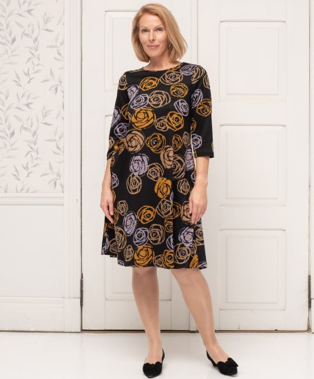 Scandinavian Caramel Flower Petals Dress Lavender and Orange - ÎMBRĂCĂMINTE FEMEI 40-66 - 