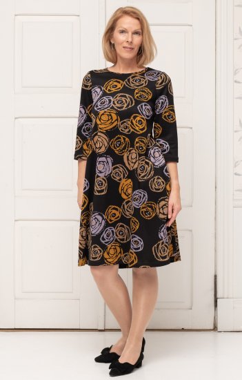Scandinavian Caramel Flower Petals Dress Lavender and Orange - ÎMBRĂCĂMINTE FEMEI 40-66 - 