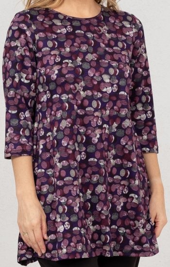 Scandinavian Caramel Flower Petals Tunic Purple - Tricouri - 