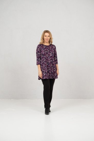 Scandinavian Caramel Flower Petals Tunic Purple - Tricouri - 