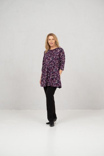 Scandinavian Caramel Flower Petals Tunic Purple - Tricouri - 
