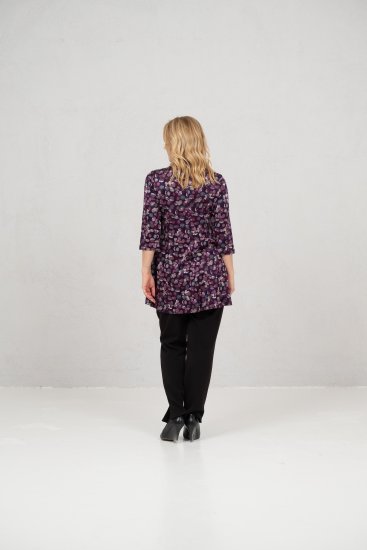 Scandinavian Caramel Flower Petals Tunic Purple - Tricouri - 