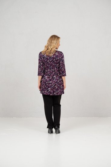 Scandinavian Caramel Flower Petals Tunic Purple - Tricouri - 