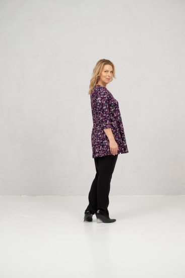 Scandinavian Caramel Flower Petals Tunic Purple - Tricouri - 