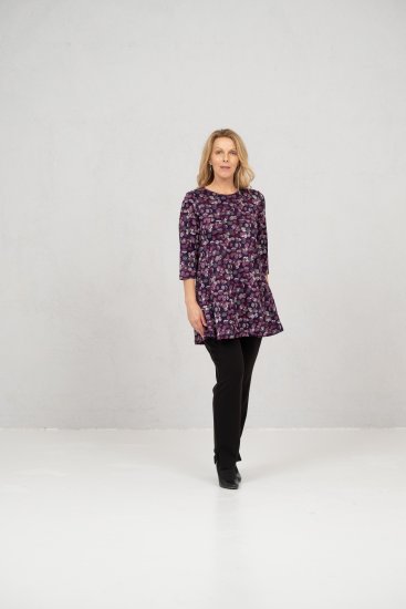 Scandinavian Caramel Flower Petals Tunic Purple - Tricouri - 