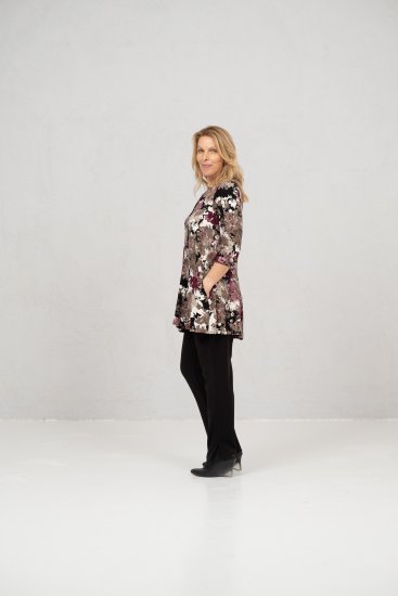Scandinavian Caramel Flower Petals Tunic Brown - Tricouri imprimate pentru femei - 