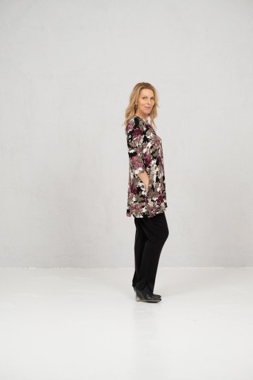 Scandinavian Caramel Flower Petals Tunic Brown - Tricouri imprimate pentru femei - 
