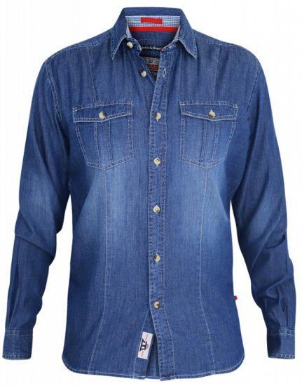 D555 Adcock Long Sleeve Vintage Denim Shirt - Cămăși - Cămăși Bărbați Mărimi Mari