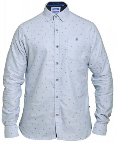 D555 Addington Printed Oxford Shirt Blue - Cămăși - Cămăși Bărbați Mărimi Mari