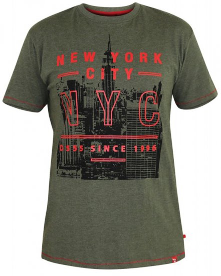 D555 Alex T-shirt Khaki - Tricouri - Tricouri Bărbați Mărimi Mari