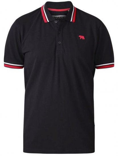 D555 Allante 1 Pique Polo Black - Tricouri polo - Tricouri Polo Bărbați Mărimi Mari