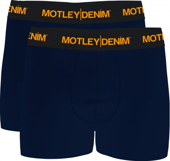 Motley Denim Amsterdam Boxershorts Navy 2-pack - Lenjerie intimă & costum baie - Lenjerie Intimă Bărbați Mărimi Mari