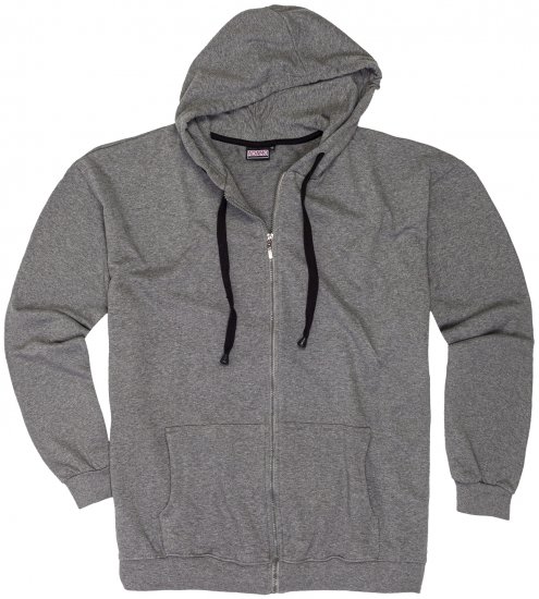 Adamo Athen Hoodie with Zipper Grey - Pulovere & hanorace - Pulovere & Hanorace Bărbați Mărimi Mari