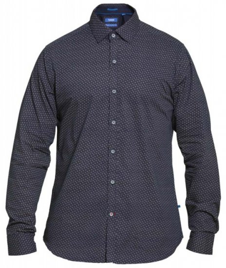 D555 Babworth Long Sleeve Shirt Navy - Cămăși - Cămăși Bărbați Mărimi Mari
