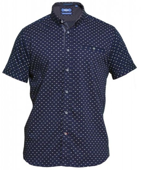 D555 Barrington Short Sleeve Shirt Navy - Cămăși - Cămăși Bărbați Mărimi Mari