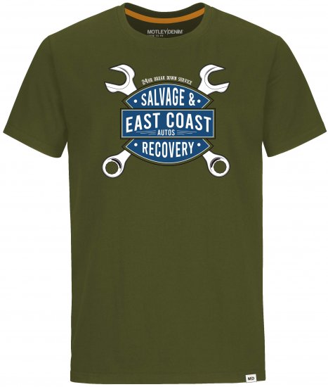 Motley Denim Barrow T-shirt Dark Khaki - Tricouri - Tricouri Bărbați Mărimi Mari