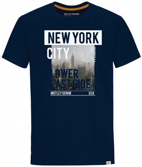 Motley Denim Bath T-shirt Navy - Tricouri - Tricouri Bărbați Mărimi Mari