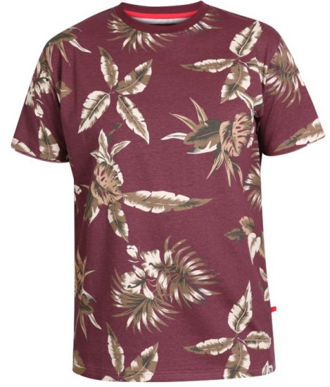 D555 Baxter T-shirt Wine-red - Tricouri - Tricouri Bărbați Mărimi Mari