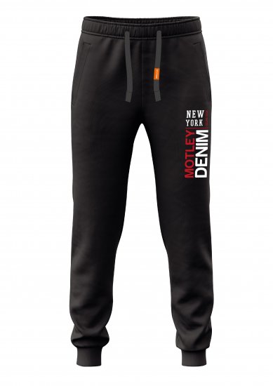 Motley Denim Belfast Sweatpants Black - Pantaloni trening - Pantaloni Trening Bărbați Mărimi Mari